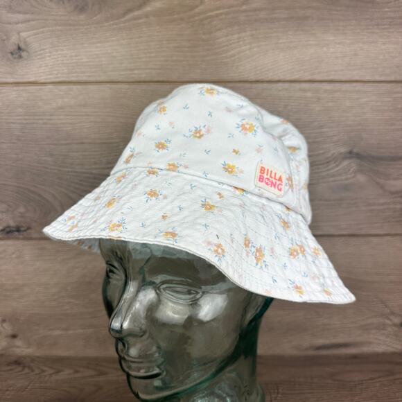 Billabong Bucket List Bucket Hat Women's White Floral Print One Size Sun Hat - Picture 8 of 11